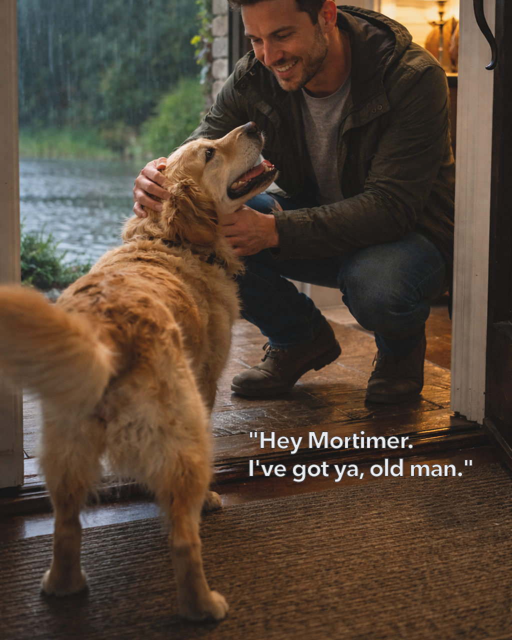 Friend arrives to check on Mortimer